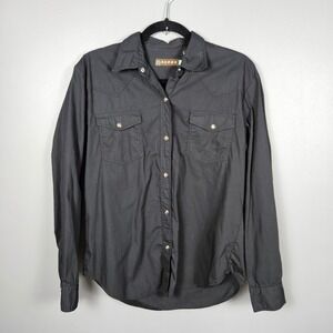 Roper Womens M Western Button Shirt Long Pearl Snap Cowboy Rodeo Ranch Black